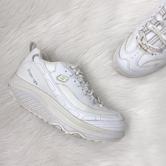 skechers shape ups white